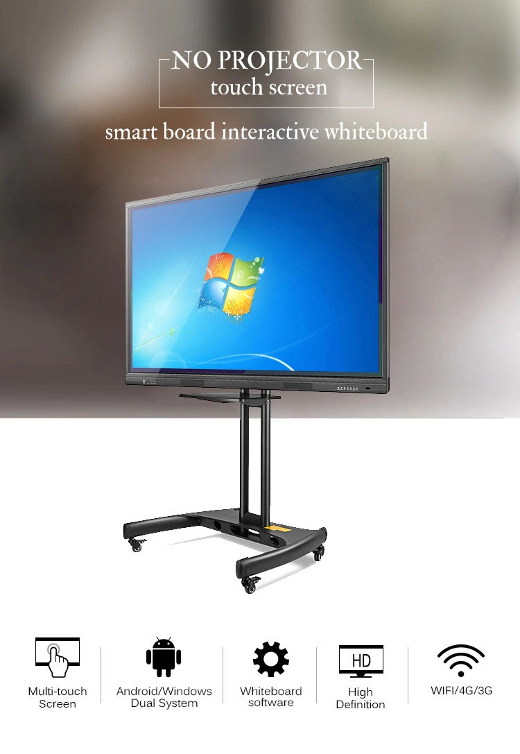 4K 75 Inch Digital Interact Smart Board Tocuh Interactive Intelligent Whiteboard